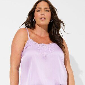 Torrid - Sophie Satin Lace Trim Cami in "Orchid Bloom" Lavender​​​​​